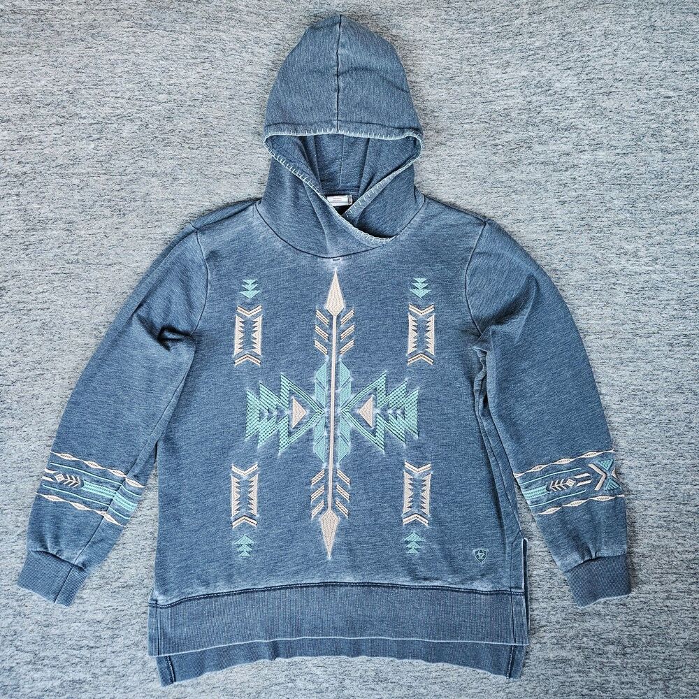 Ariat Hoodie Women’s Large Pullover Alo Vera Hoodie Aztec Crossover Neck Western